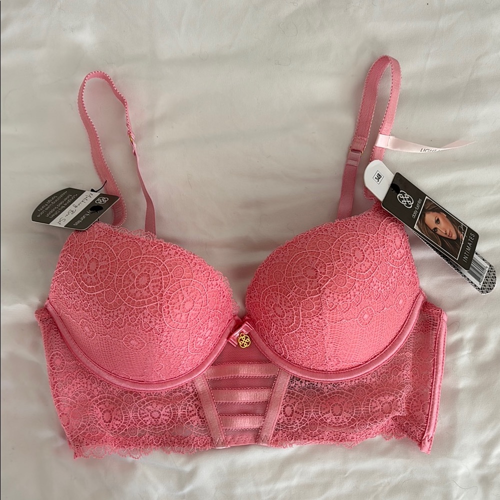 Daisy Fuentes Pink Lace Push-Up Bra